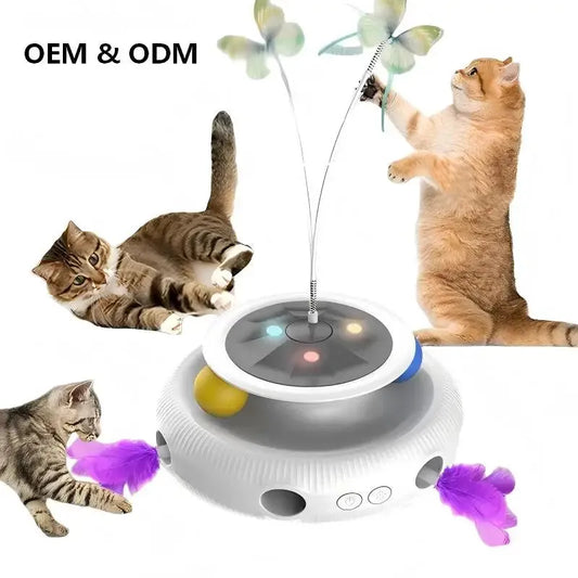3-in-1 Automatic Interactive Cat Toy - Electronic Moving Ambush Feather & Hidden Laser - product photo 4