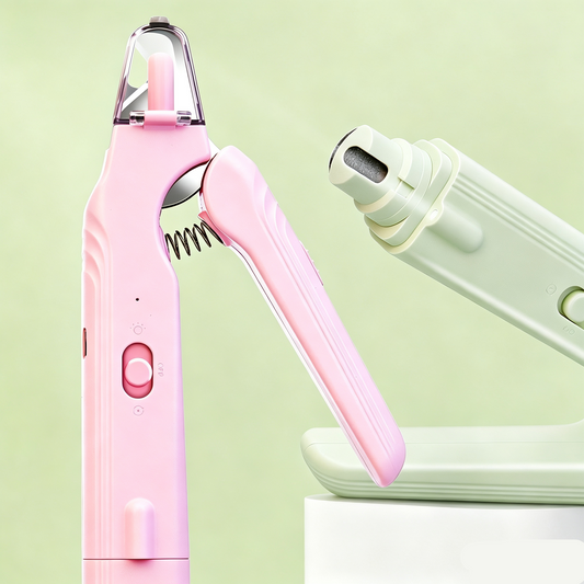 2-in-1 LED Pet Nail Grinder & Clipper – Quiet Electric Trimmer for Dogs & Cats | Waggy Pink