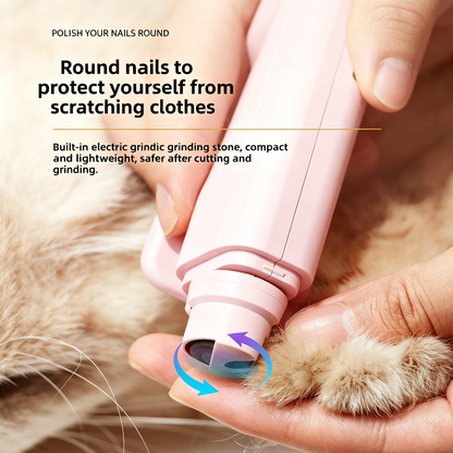 2-in-1 LED Pet Nail Grinder & Clipper – Quiet Electric Trimmer for Dogs & Cats | Waggy Pink
