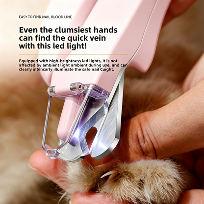 2-in-1 LED Pet Nail Grinder & Clipper – Quiet Electric Trimmer for Dogs & Cats | Waggy Pink