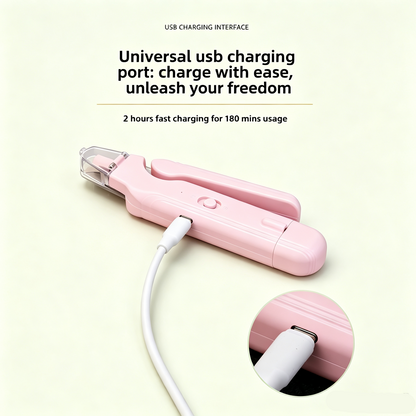 2-in-1 LED Pet Nail Grinder & Clipper – Quiet Electric Trimmer for Dogs & Cats | Waggy Pink