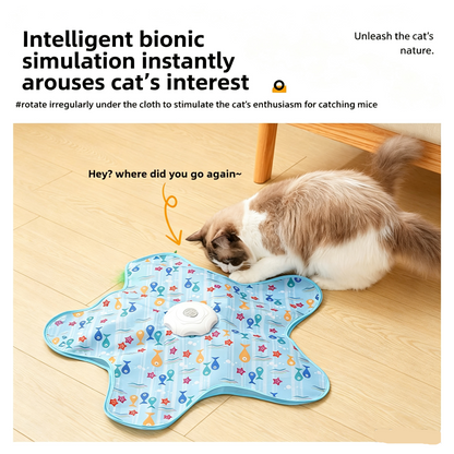 Waggy Bazaar Hide-and-Seek Automatic Cat Toy — Interactive Fun Disk with "Catch the Tail" Game for Indoor Cats, Multiple Speed Modes & Boredom Relief