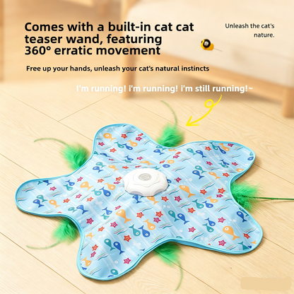 Waggy Bazaar Hide-and-Seek Automatic Cat Toy — Interactive Fun Disk with "Catch the Tail" Game for Indoor Cats, Multiple Speed Modes & Boredom Relief
