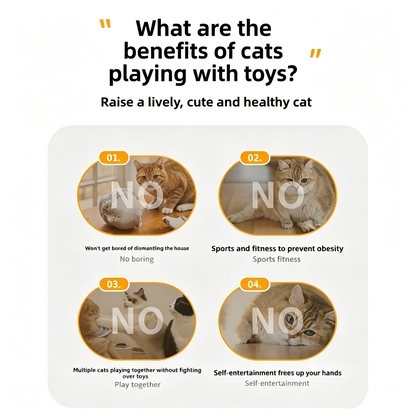 Waggy Bazaar Hide-and-Seek Automatic Cat Toy — Interactive Fun Disk with "Catch the Tail" Game for Indoor Cats, Multiple Speed Modes & Boredom Relief