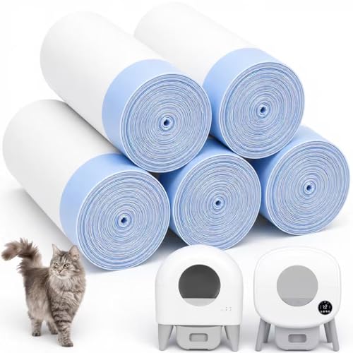 Heavy Duty Automatic Cat Litter Box Liners - 100 Count Drawstring Bags for Self-Cleaning Boxes