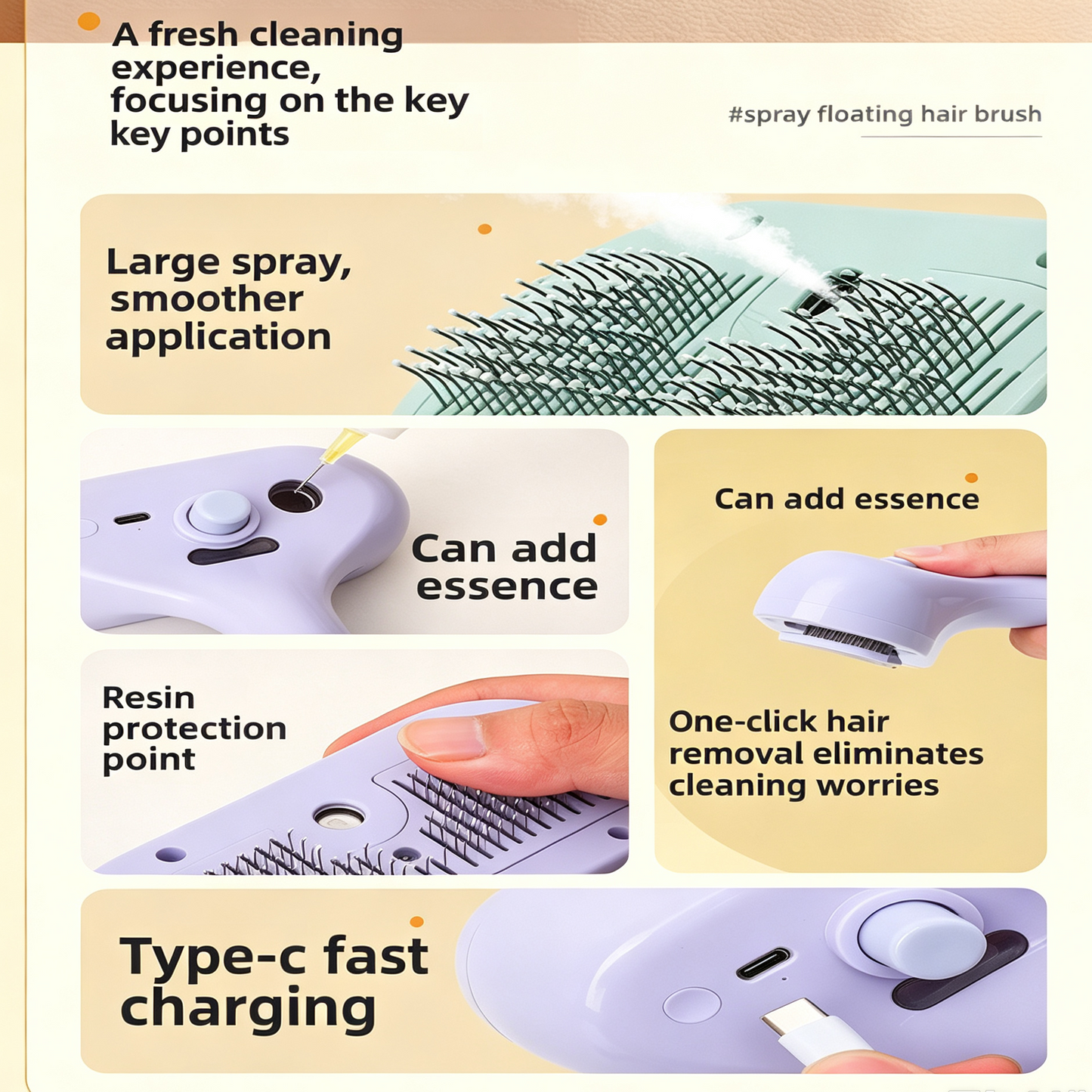 3-in-1 Steamy Cat Brush - Electric Spray Massage Comb