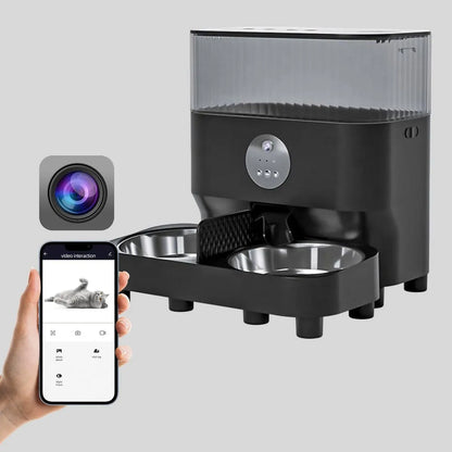 WiFi App Control Smart Pet Feeder - 5L Large Capacity with Dual Stainless Steel Bowls - product photo 1