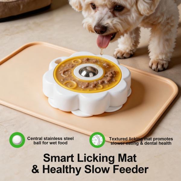 2-in-1 Smart Slow Feeder Bowl - Stainless Steel, Non-Slip, Choke-Prevention Design