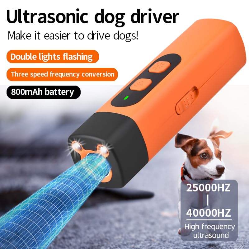4-in-1 Ultrasonic Dog Bark Deterrent - 3-Mode Portable Training Tool with LED Flashlight