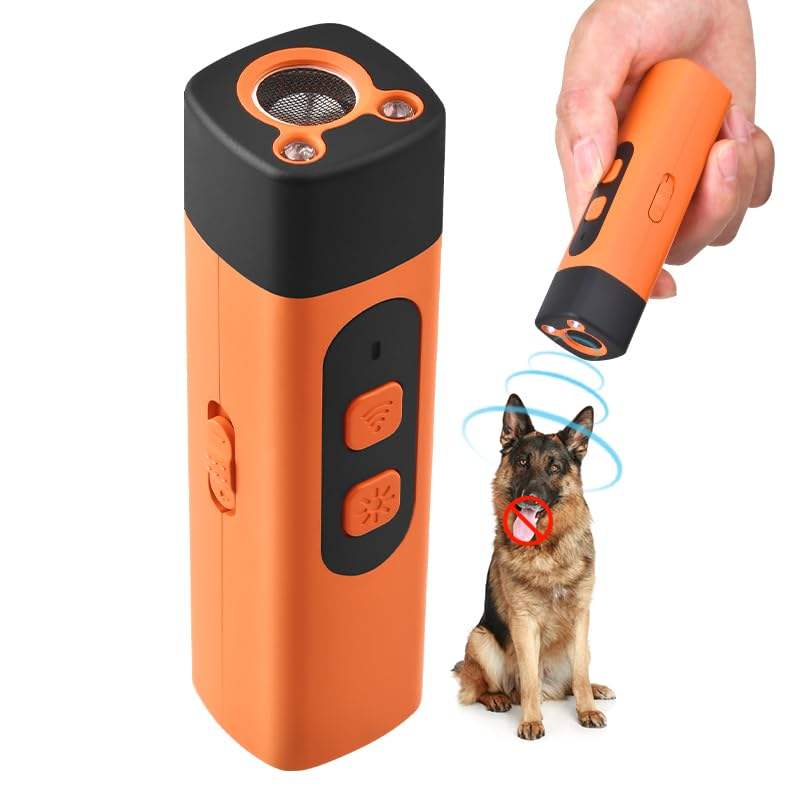 4-in-1 Ultrasonic Dog Bark Deterrent - 3-Mode Portable Training Tool with LED Flashlight