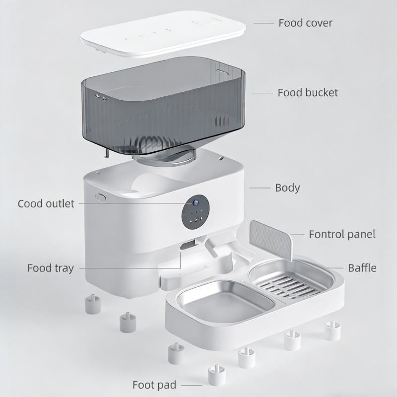 WiFi App Control Smart Pet Feeder - 5L Large Capacity with Dual Stainless Steel Bowls