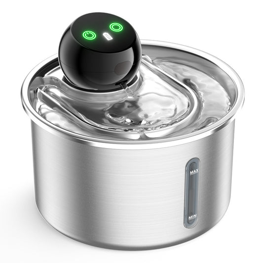 Wireless Stainless Steel Cat Water Fountain - 3.2L Ultra-Quiet with Motion Sensor